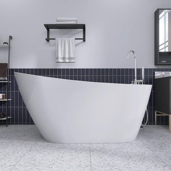 Zeafive Dazf 63 in. x 31.5 in. Acrylic Soaking Tub Flatbottom Free