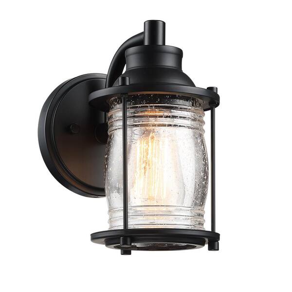 Porch Light Fixture 2 Lighting Outdoor Wall Mount Sconce Seeded Glass Shade 17in 