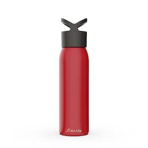 24 oz. Scarlet Reusable Single Wall Aluminum Water Bottle with Threaded Lid