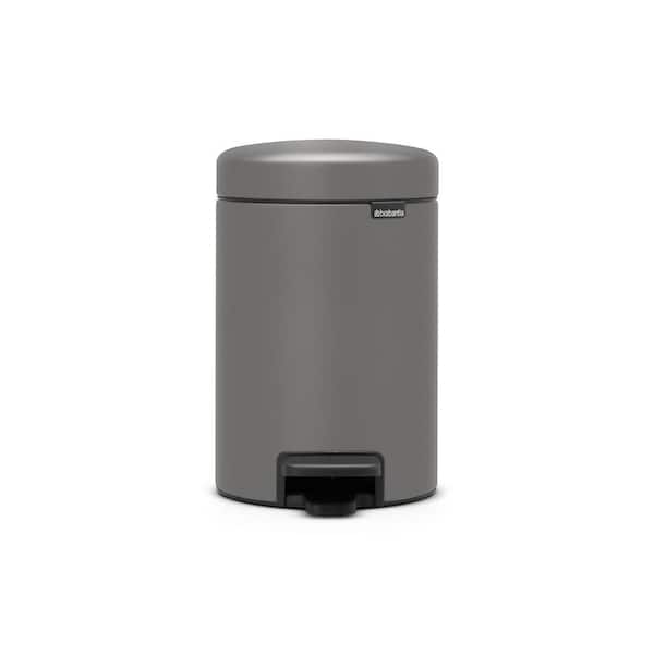 Brabantia NewIcon 0.8 Gal. (3 l) Mineral Concrete Gray Step-On Trash Can
