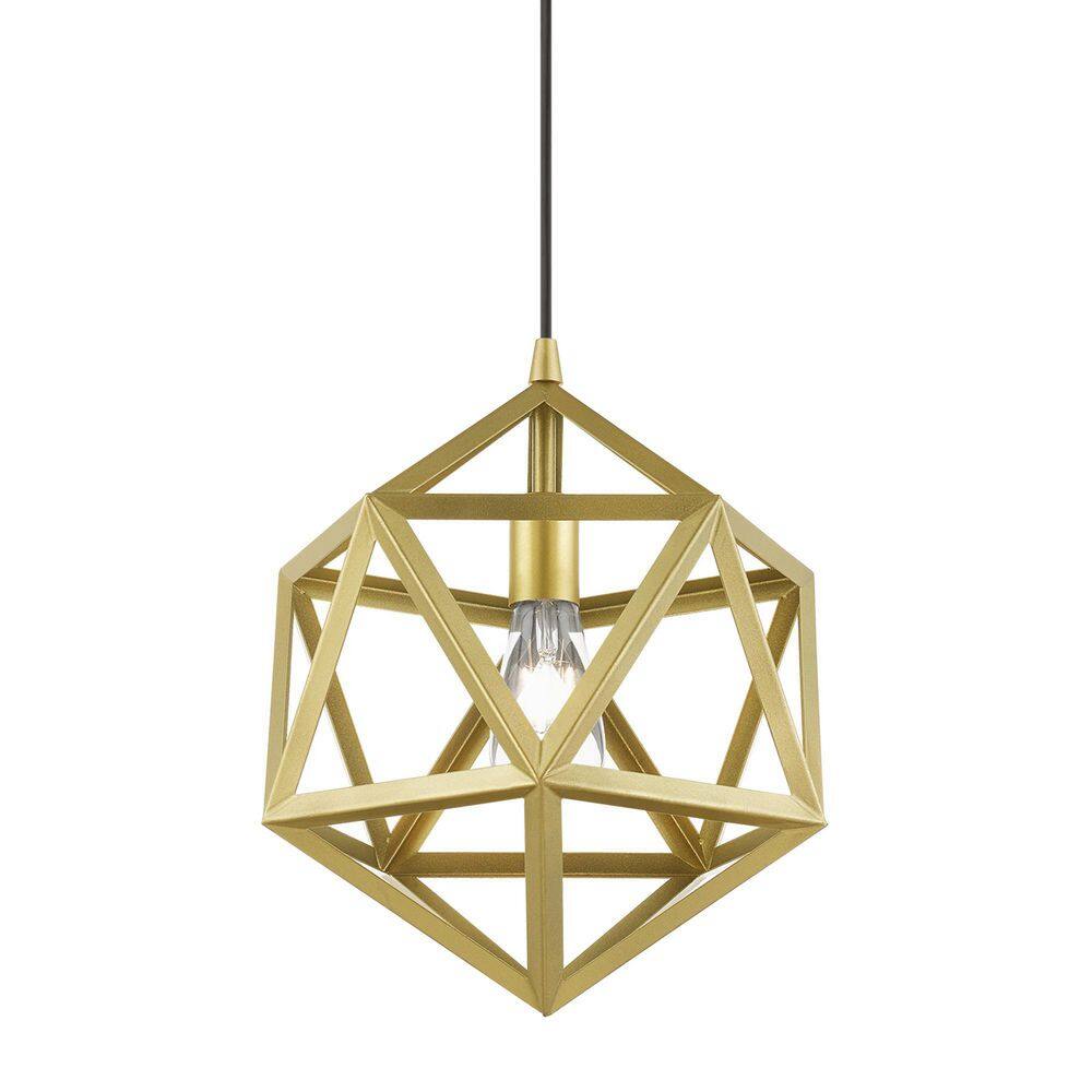Soft Gold Glass Mini Pendant Light with Metal Shade