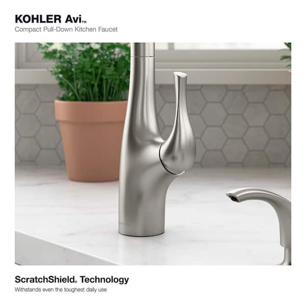 KOHLER Avi Single-Handle Pull Out Sprayer Kitchen Faucet in Vibrant Stainless