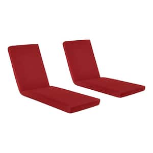 21.5 in. x 43 in. One Piece Outdoor Chaise Lounge Cushion in Chili (2-Pack)