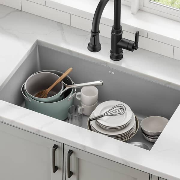 KRAUS Forteza Undermount Granite 32 in. Single Bowl Kitchen Sink