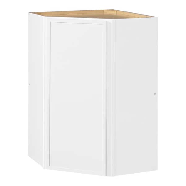 Leyton 24 in. Wx 24 in. Dx36 in. H Ready to Assemble Plywood Slim Shaker Corner Diagonal Kitchen Cabinet in Alpine White