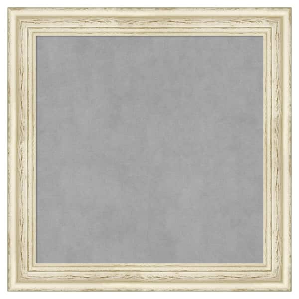Amanti Art Country White Wash 24 in. x 24 in. Framed Magnetic Board