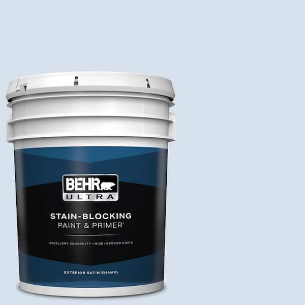 BEHR ULTRA 5 gal. #580A-2 Icy Bay Satin Enamel Exterior Paint & Primer