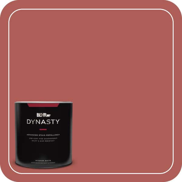 BEHR DYNASTY 1 qt. #T12-1 Prairie Poppy Matte Interior Stain-Blocking Paint and Primer
