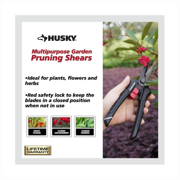Husky 7.5 in. Multipurpose Garden Pruning Shears Husky-13 - The Home Depot