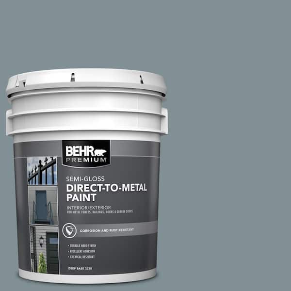 BEHR PREMIUM 5 gal. #740F-4 Dark Storm Cloud Semi-Gloss Direct to Metal Interior/Exterior Paint