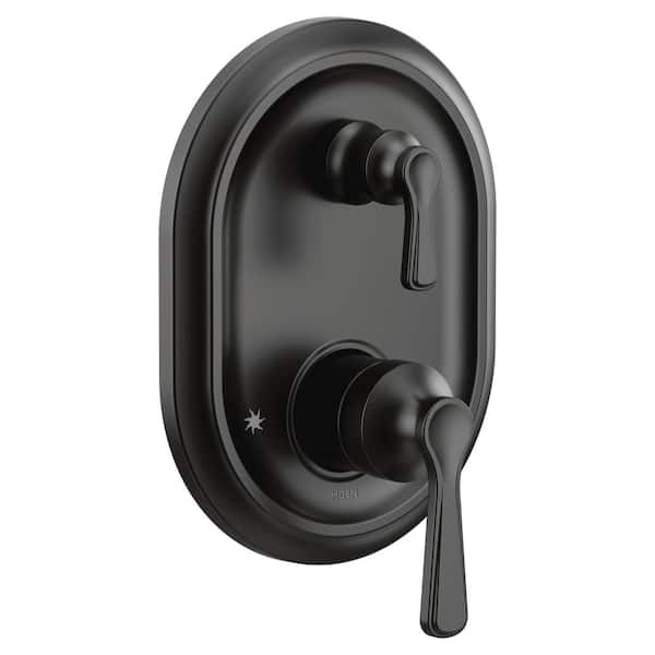 MOEN Traditional M-CORE 3-Series 2-Handle Shower Trim Kit with Integrated Transfer Valve in Matte Black (Valve not Included)