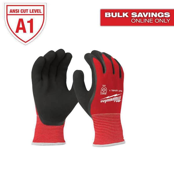 Milwaukee Small Red Latex Level 1 Cut Resistant Insulated Winter Dipped Work Gloves