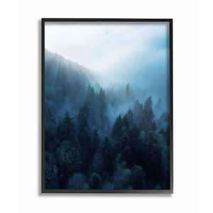 "Daylight over Pine Forest Mountain with Fog" by Unsplash Framed Nature Wall Art Print 24 in. x 30 in.