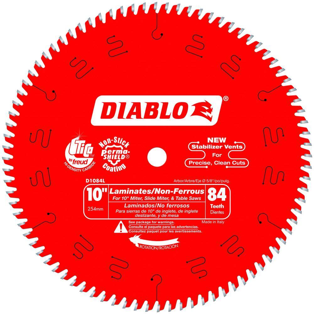 Diablo 10 In X 84 Tooth Laminate, 10 Inch Saw Blade For Laminate Flooring