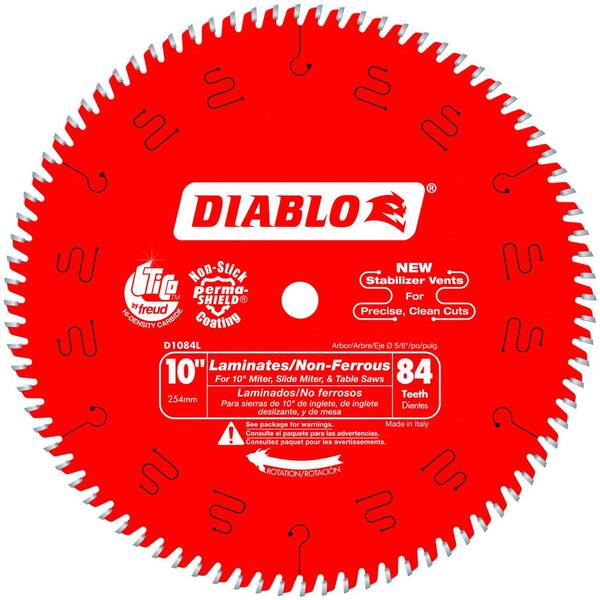 DIABLO 10 in. x 84-Tooth Laminate/Aluminum/Plastics Circular Saw Blade