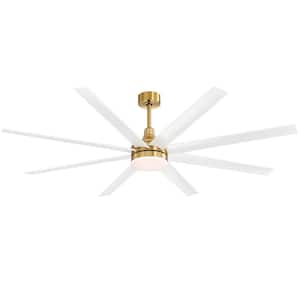 Archer 72 in. Integrated LED Indoor White-Blade Gold Ceiling Fans with Light and Remote Control Included