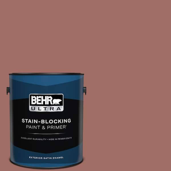 BEHR ULTRA 1 gal. #190F-5 Brandy Satin Enamel Exterior Paint & Primer