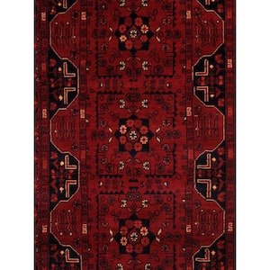 Shirvan Burgundy 2.9 ft. x 9 ft. Geometric Runner Rugs