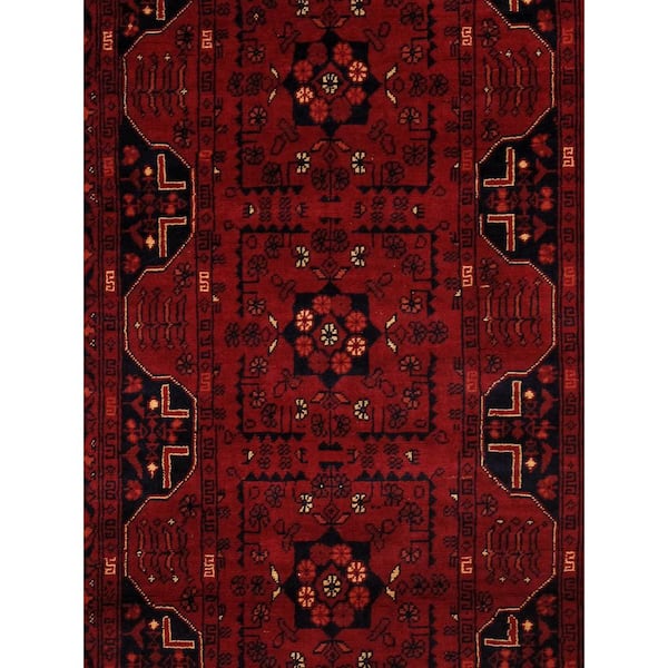 Shirvan Burgundy 2.9 ft. x 9 ft. Geometric Runner Rugs