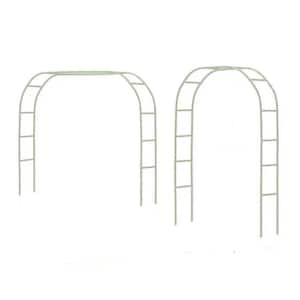 94 in. H x 54 in. W x 15 in. D Metal Garden Arbor Wedding Arch Outdoor Trellis Assemble Freely 2-Sizes White (1-Piece)