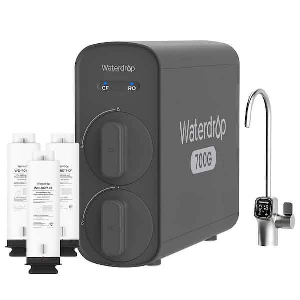 WD G5P700 Reverse Osmosis Water System, 700 GPD, 7-Stage 2:1 Pure to Drain Smart LED Faucet Extra 3 G5P700-CF Filter