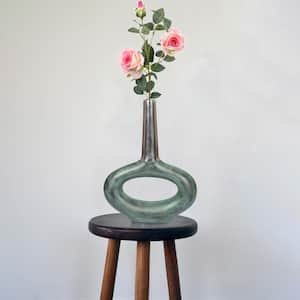 19.25 in. 2-Tone Patina Green Decorative Antique Aluminium-Casted Table Centerpiece Flower Vase