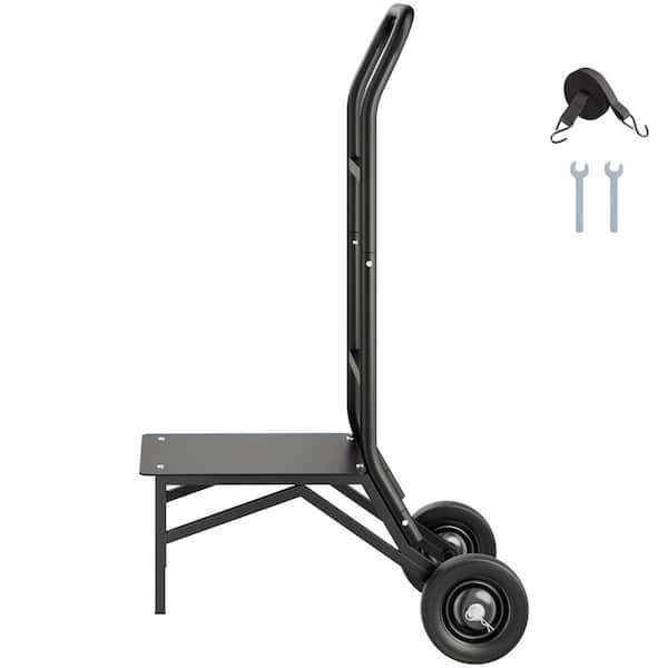 Folding Chair Rack, 150 lbs. Capacity Chair Cart for 10-Chairs, Heavy-Duty Metal Storage Dolly with Rubber Wheels, Black