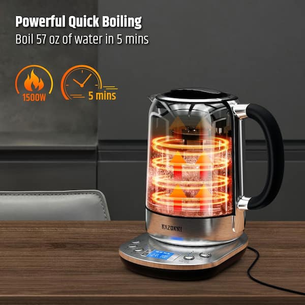 Electric Kettle with Tea Infuser, Small Electric Tea Kettle with Keep Warm  Funct