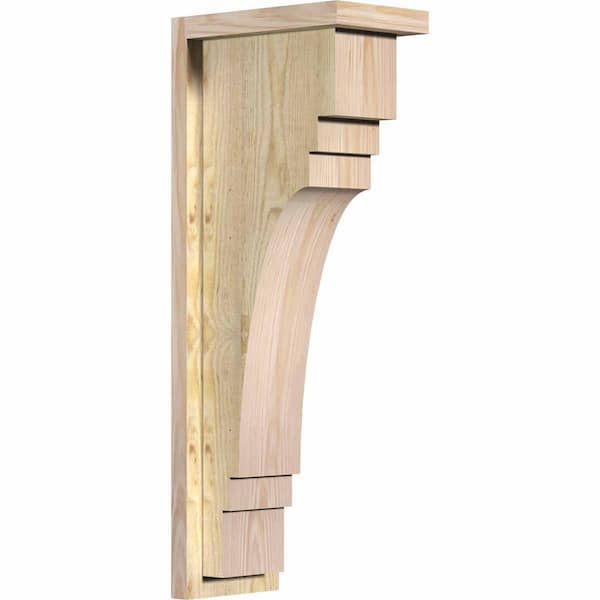 Ekena Millwork 6 in. x 10 in. x 26 in. Douglas Fir Pescadero Rough Sawn Corbel with Backplate