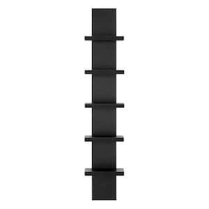 6 in. x 5.1 in. Black MDF Utility Column Spine Decorative Wall Shelf