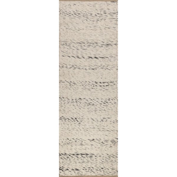 Ivory 2 ft. x 8 ft. Frenshe Interiors Hamptons Marled Indoor/Outdoor Patio Runner Rug