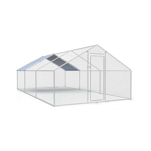 19.69 ft. W x 9.84 ft. D x 6.56 ft. H 0.00444-Acre Metal In-Ground Chicken Coop with 1 Door and Sharp Top