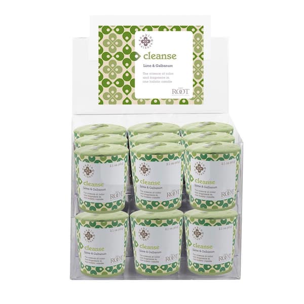 ROOT CANDLES Seeking Balance Aromatherapy Cleanse Lime and Galbanum Scented Votive Candle (Set of 18)
