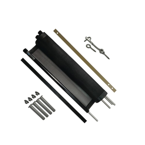 poolfence DIY 2 ft. H X 12 ft. W Pet Fence DIY Section in Black with 5 Poles Featuring a Steel Pin at the Base for a 1/2 in. Hole