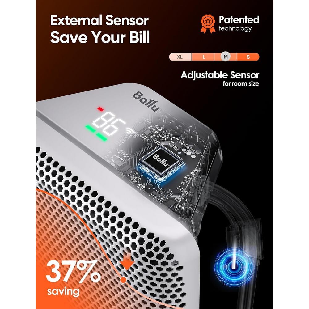 White 1500W Infrared Convection Space Heater with Thermostat