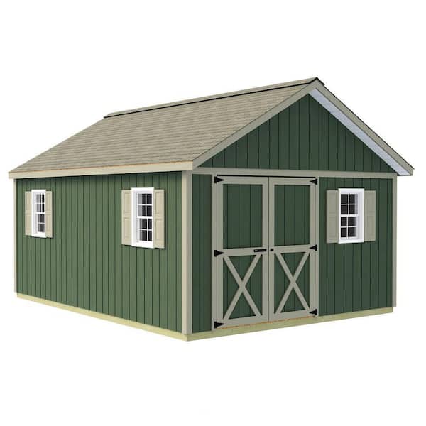 Crafter's Connection 12 ft. x 16 ft. Wood Shed Kit with Roomy Barn Doors