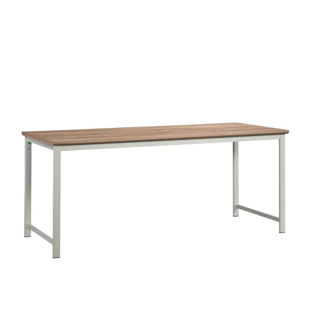 Bergen Circle Kiln Acacia 72" Melamine Office Desk with Metal Frame