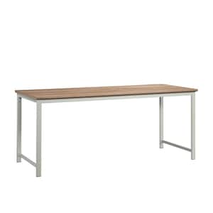 Bergen Circle 71.102 in. Kiln Acacia Writing Desk or Worktable with Melamine Top and Metal Frame