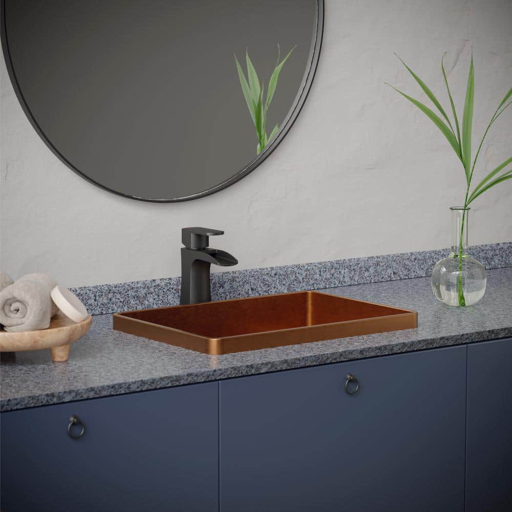 Gunmetal Grey Brass Single Handle Waterfall Bathroom Faucet