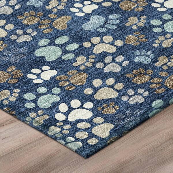 Chantille Machine Washable Indoor/Outdoor Abstract ACN3061 Navy 9 ft. x 12 ft. Area Rug