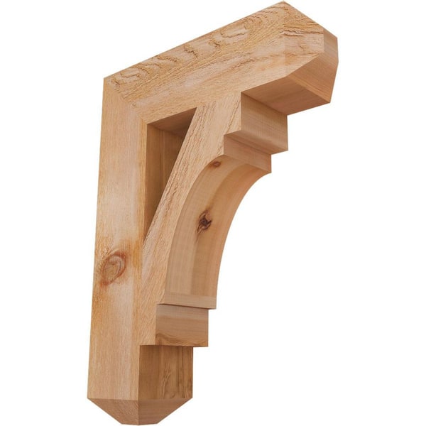 Ekena Millwork 6 in. x 30 in. x 22 in. Western Red Cedar Merced Craftsman Rough Sawn Bracket