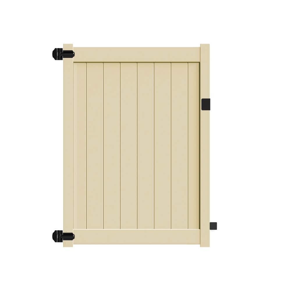 Barrette Outdoor Living Bryce and Washington Series 5 ft. W x 6 ft. H Sand Vinyl Un-Assembled Fence Gate