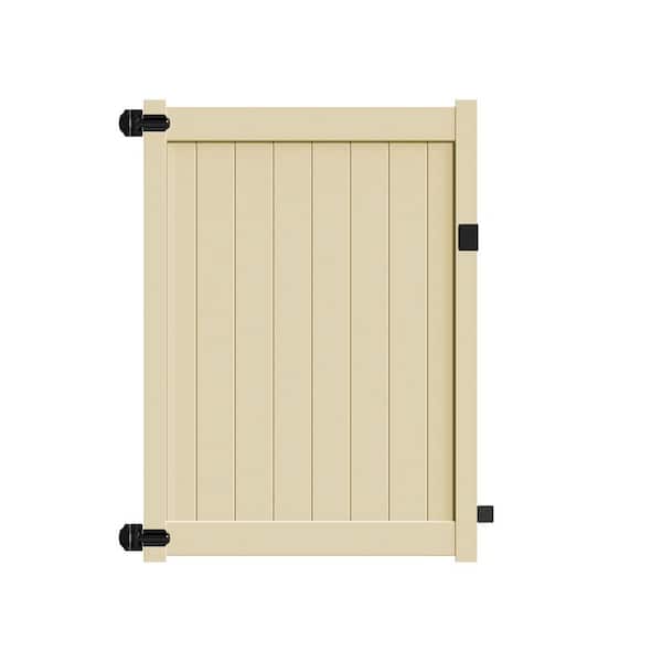 Barrette Outdoor Living Bryce and Washington Series 5 ft. W x 6 ft. H Sand Vinyl Un-Assembled Fence Gate
