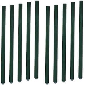Solid Garden Stakes Fiberglass Poles Fence Post Heavy-Duty Plant Stakes for Tomatoes, 6 ft., Dark Green (50-Pack)
