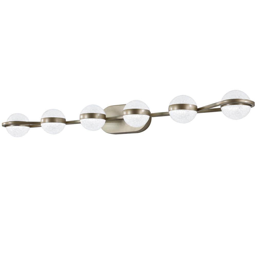 Modern 43.3 in. 6-Light Brushed Nickel Vanity Light, Golden price history on PriceWatchPro