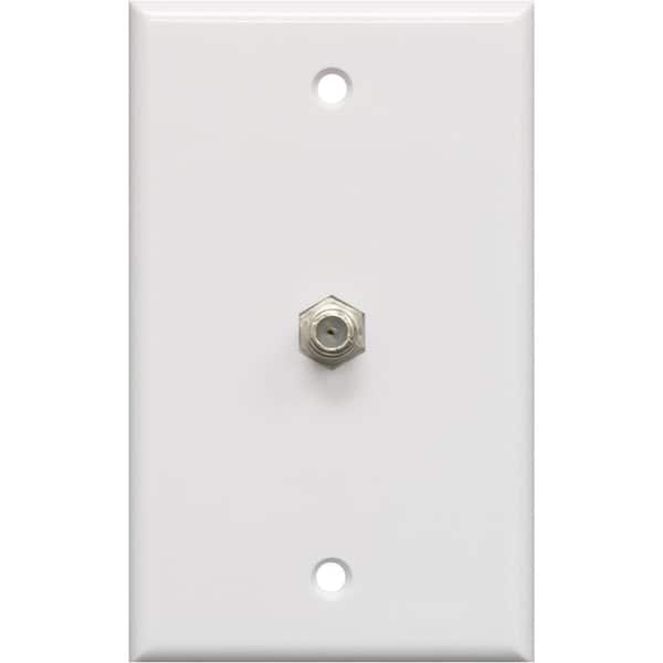 GE 1-Gang Coaxial Wall Plate (1-Pack) - White