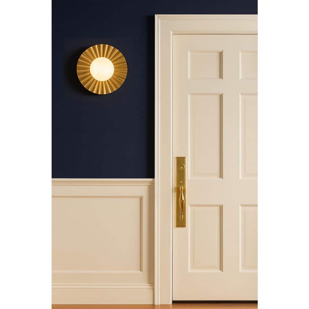Stevie 9.75 in. 1 Light Lacquered Brass Flush Mount price history on PriceWatchPro