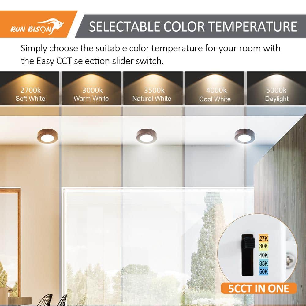 5.5'' Bronze Aluminum Round LED Flush Mount Downlight Set