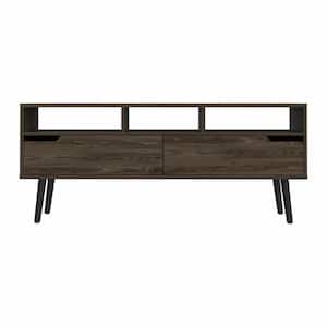 Dark Walnut TV Stand Fits TV's up to 60 in. with Cabinet