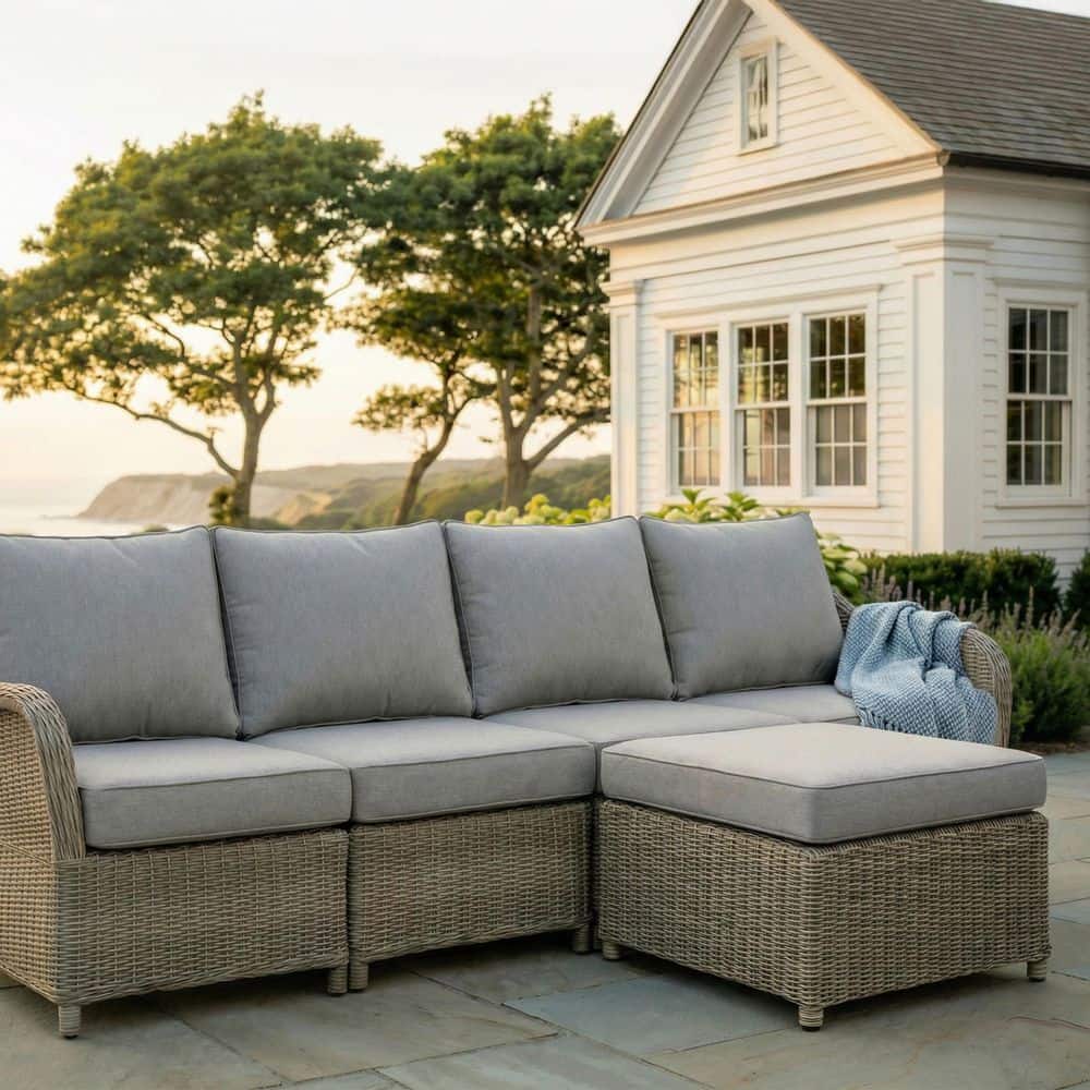 MARTHA STEWART Lily Pond Weathered Gray 4-Piece Indoor-Outdoor